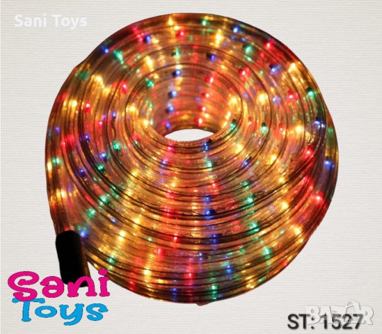 Коледен светещ маркуч, цветен 10 м