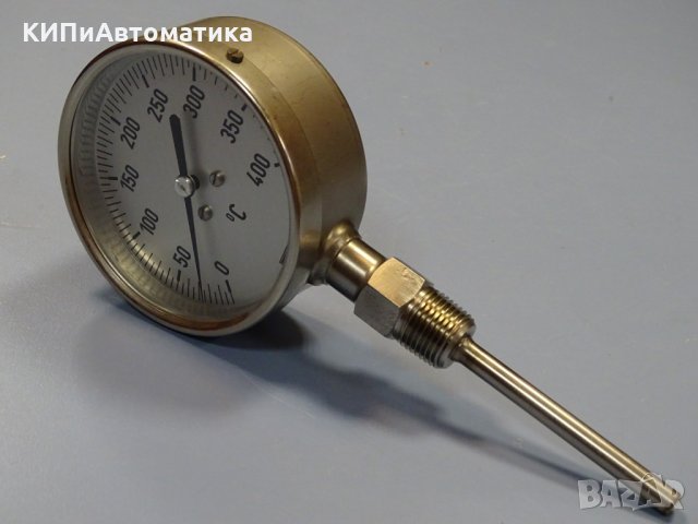 биметален термометър Wika thermometer ф100mm, 0/+400°C, L-80mm, снимка 4 - Резервни части за машини - 35228796