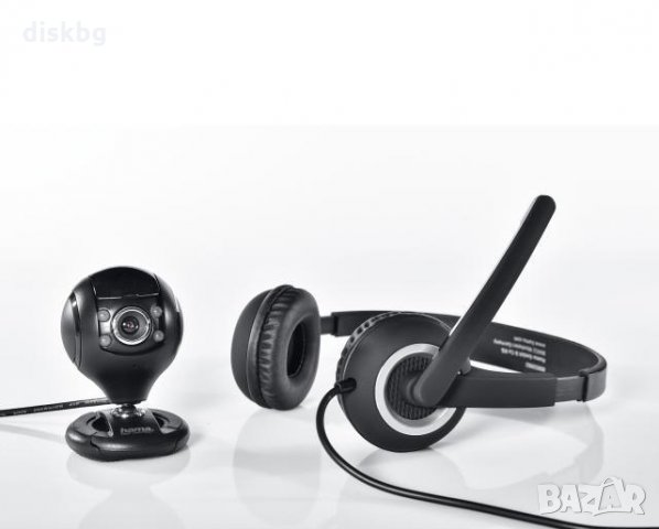 PC камера и слушалки с микрофон Hama - нови в комплект, снимка 3 - Слушалки за компютър - 35173769