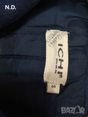 Дамско/тийнеджърско тъмносиньо късо палто Ichi, размер 34/S, снимка 3 - Палта, манта - 38974628