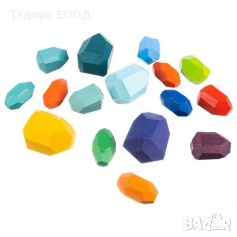 Монтесори дървен цветен конструктор с диамантени форми 16 бр., снимка 5 - Образователни игри - 43900522