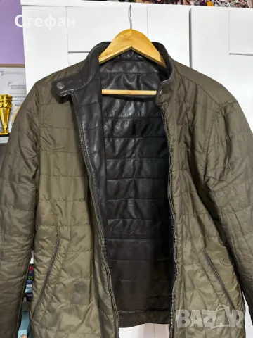 Яке Естествена Телешка Кожа (Massimo Dutti) – Двулицево, снимка 5 - Якета - 48324205