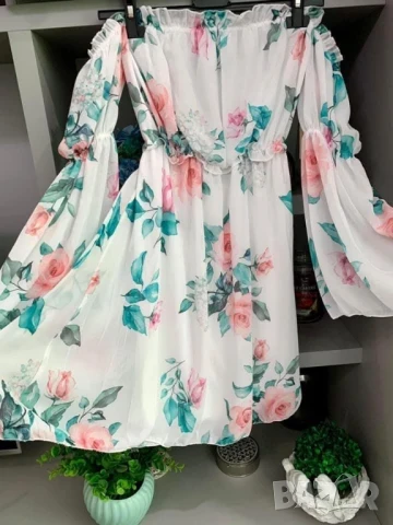 шифонени флорални рокли , снимка 9 - Рокли - 50872192