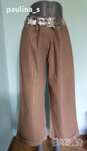 Копринен панталон "Pepper corn"® с ламена нишка и колан , снимка 1 - Къси панталони и бермуди - 33446039