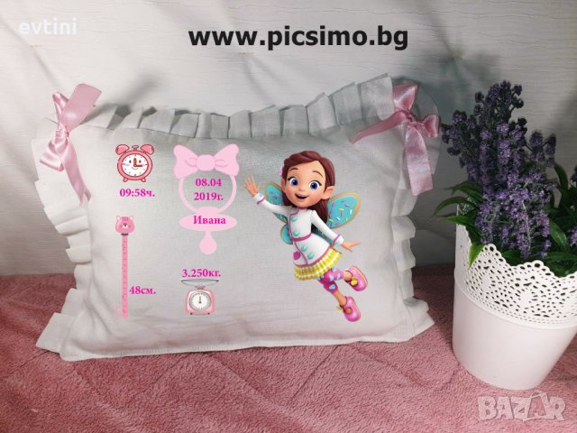 Декоративна възглавничка бебешка/детска визитка, снимка 9 - Спално бельо и завивки - 32646391