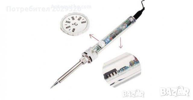 Поялник Automat 2986, AC 220V, 60W, спояващ желязо 200-450 ℃, снимка 3 - Друга електроника - 27685958