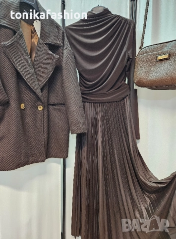 Дълга ефирна пола в цвят кафе, снимка 5 - Поли - 52242638