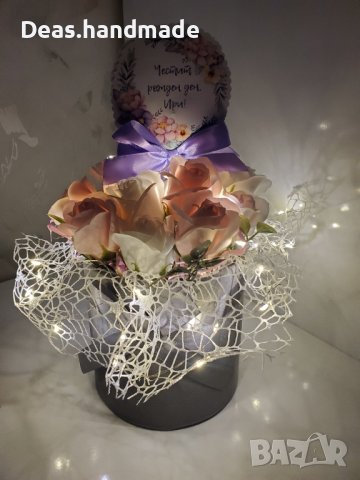 Светещ букет с ароматни рози, снимка 9 - Подаръци за рожден ден - 43046638