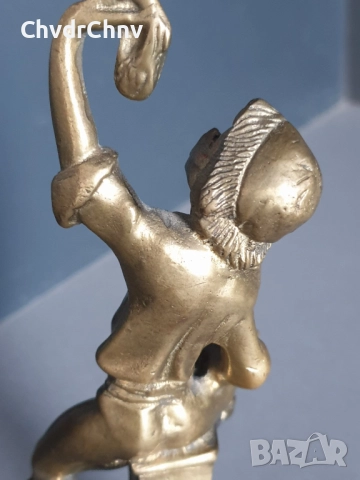 17см-2кг Capodimonte статуетка/Каподимонте бронзова фигура-декорация за каминен часовник, снимка 4 - Статуетки - 52896651