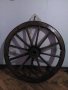 Колела от голяма каруца, стара дървена коларска изработка., снимка 2
