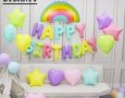 Балони надпис Happy Birthday рожден ден пастелни шарени цветове надпис за рожден ден парти декор, снимка 1 - Други - 33075144