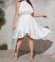 Прелестна макси ефирна бяла рокля с фина подплата, снимка 4