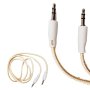 AUX кабел за музика - Златист, снимка 1 - Кабели и адаптери - 43083093