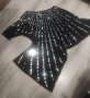Черен блузон с паети , снимка 1 - Туники - 43291083