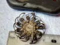 СТАРИННА ФИЛИГРАННА СКЪПОЦЕННА СРЕБЪРНА БРОШКА УНИКАТ ЛАКИРАНО СРЕБРО ВИСОКА ПРОБА с МАРКАЗИТ 43247, снимка 12