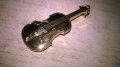 златна цигулка за ревера-внос франция-4.5х2см, снимка 1 - Антикварни и старинни предмети - 26734943