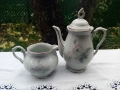 Чайник и каничка - стар български порцелан, снимка 1