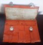 Стара оранжева кожена офис чанта, снимка 5