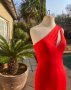 Дълга червена рокля с цепка, снимка 10