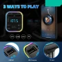 CAR Bluetooth FM трансмитер - 3.1 А, 7 LED светлини, 2xUSB + TYPE C , снимка 4