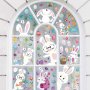 Нови стикери за прозорец Декорация за Великден за многократна употреба Яйца Зайче, снимка 1