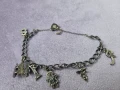 Антикварна сребърна гривна с талисмани , снимка 5