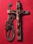 МНОГО СТАР ЙЕРУСАЛИМСКИ КРЪСТ НАГРЪДНО РАЗПЯТИЕ ПОСРЕБРЕНО РЯДКО със СТОМАНЕНА ВЕРИЖКА 21128 , снимка 2