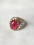 Сребърен пръстен с рубин, снимка 1 - Пръстени - 44893902
