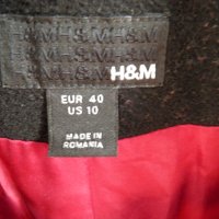 H&M оригинално дамско черно вълнено палто, снимка 9 - Палта, манта - 27943331