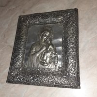 Интересна метална икона Богородица религия, снимка 6 - Антикварни и старинни предмети - 43383055