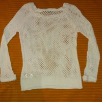 🔚🆒"Esmara"снежно бяла мрежеста блуза , снимка 7 - Блузи с дълъг ръкав и пуловери - 27048353