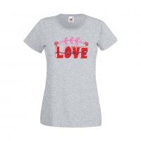 Дамска тениска Свети Валентин Love 2, снимка 3 - Тениски - 35647075