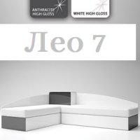 Комплект ъглови легла Лео 7 бял гланц / антрацит гланц, снимка 1 - Спални и легла - 39418864