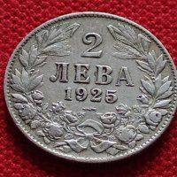 Монета 2 лева 1925г. Царство България за колекция - 25074, снимка 2 - Нумизматика и бонистика - 35258446