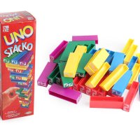 MINI JENGA UNO STACKO | Блокчета УНО за строене. Eдна невероятна игра, снимка 3 - Образователни игри - 43764560