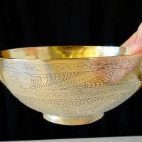 Персийска бронзова бонбониера,купа,орнаменти. , снимка 3 - Антикварни и старинни предмети - 28420985