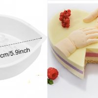 Голямо дълбоко сърце с майчина и бебешка ръка силиконова форма молд за кекс сладкиш десерт желе и др, снимка 1 - Форми - 28884869