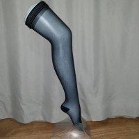  Резервирани М/XL Черни чорапи с широк ластик в бедрото , снимка 1 - Бельо - 43687457