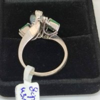 Златен пръстен с Изумруд перла и брилянти-8,36гр/18кр, снимка 8 - Пръстени - 40573924