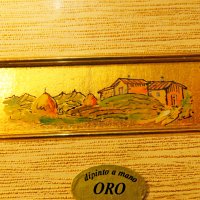 Злато старинна златна картина рисувана върху златно фолио  - къщи с две купи сено - 22 карата, снимка 2 - Картини - 38510283