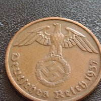 Две монети 2 райхспфенинг 1937г. / 10 райхспфенинг 1941г. Трети райх с СХВАСТИКА редки 31576, снимка 5 - Нумизматика и бонистика - 40649195