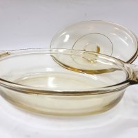 Стара стъклена йенска тенджера, съд, тавичка с капак(13.2), снимка 5 - Антикварни и старинни предмети - 43581638