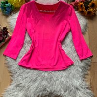 Неоново розова блуза, снимка 1 - Блузи с дълъг ръкав и пуловери - 38958402