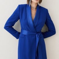 Karen Millen къса синя рокля тип блейзър, р-р М/38EU, снимка 2 - Рокли - 43901273