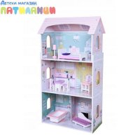 Приказна дървена къщичка с мебели Anna Moni Toys 4121, снимка 2 - Играчки за стая - 44102349