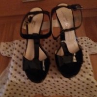 Дамски сандали от естествен лак+подарък стилни обеци, снимка 4 - Сандали - 32321922
