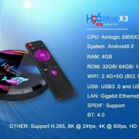 Андроид Тв Бокс H96 MAX X3 8K, ANDROID 9.0, 4GB RAM, 64GB, снимка 6 - Приемници и антени - 43536900