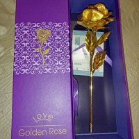 Вечна роза със златно покритие, снимка 4 - Други стоки за дома - 37687340