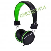 Слушалки кожени Черно и зелено , снимка 1 - Слушалки и портативни колонки - 32649192
