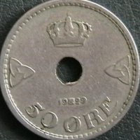50 йоре 1929, Норвегия, снимка 1 - Нумизматика и бонистика - 28408415